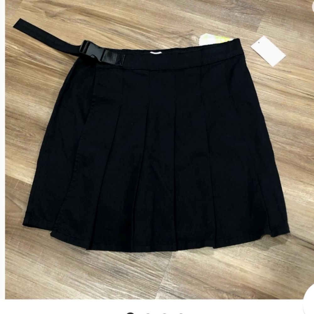 BP Pleated NWT Cotton Twill Skirt Belted Elastic Wrap Front Mini Sz XS Nordstrom